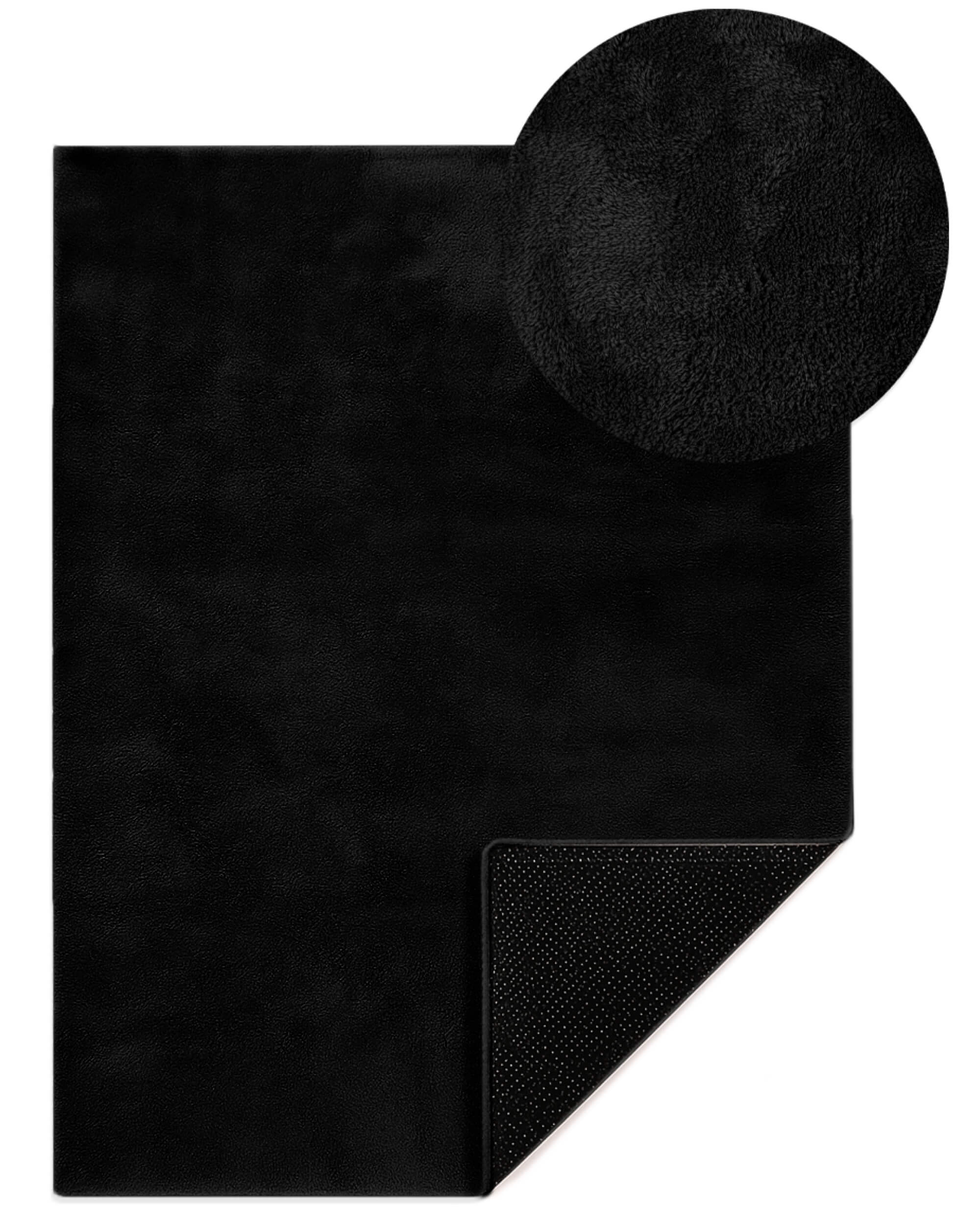Moderno® Kurzflor Teppich Schwarz – Weicher Wohnzimmer Teppich, modern & waschbar mit rutschhemmender Rückseite