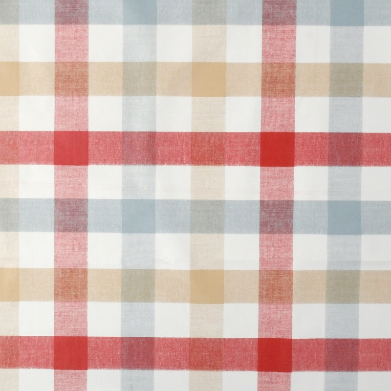Tischdecke Abwaschbar Wachstuch Karomuster in Rot und Beige im Wunschmaß
