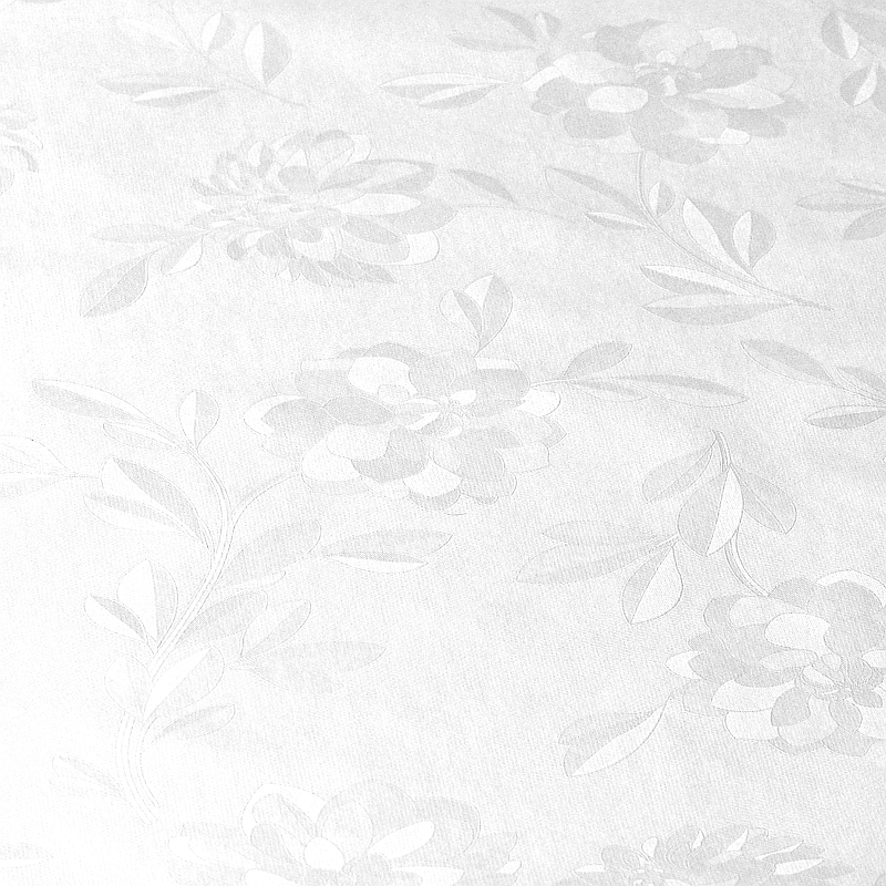 Tischdecke Abwaschbar Wachstuch Relief Blumen Weiss im Wunschmaß